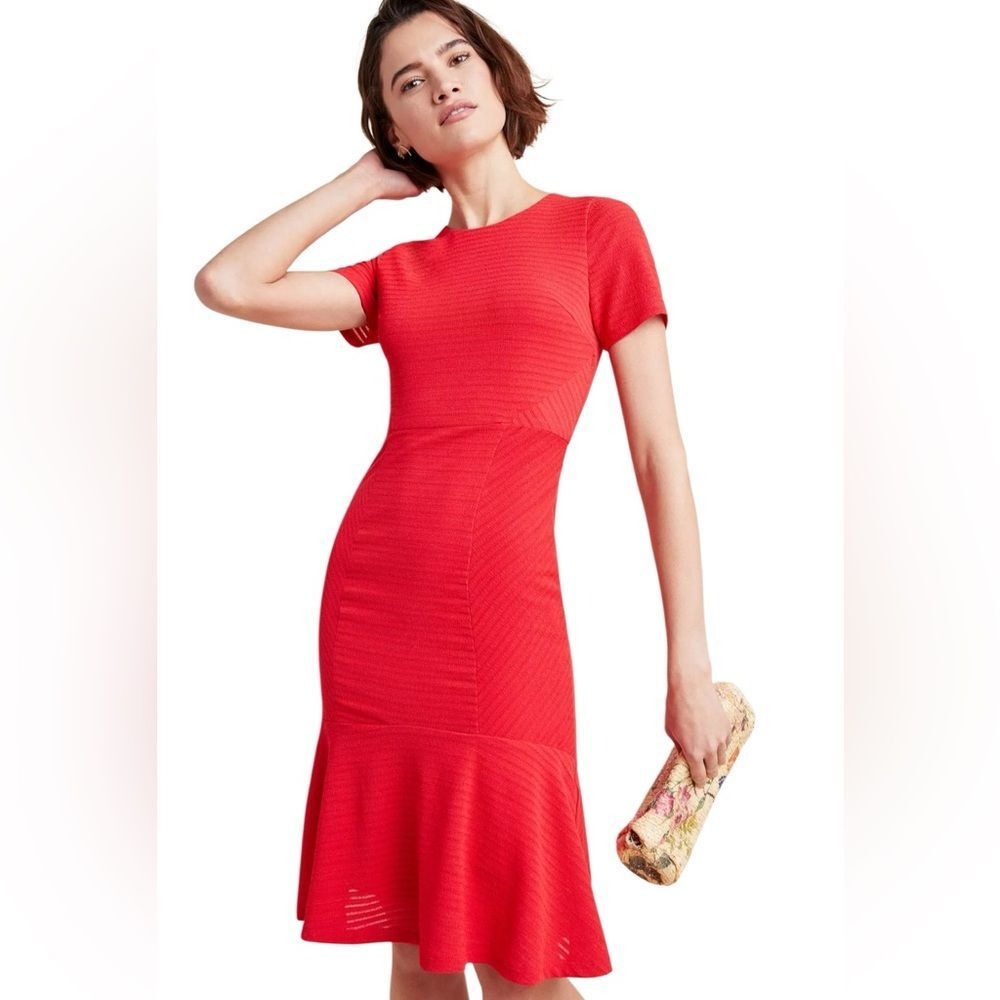 New Hutch Rowan Ribbed Knit Dress in Red